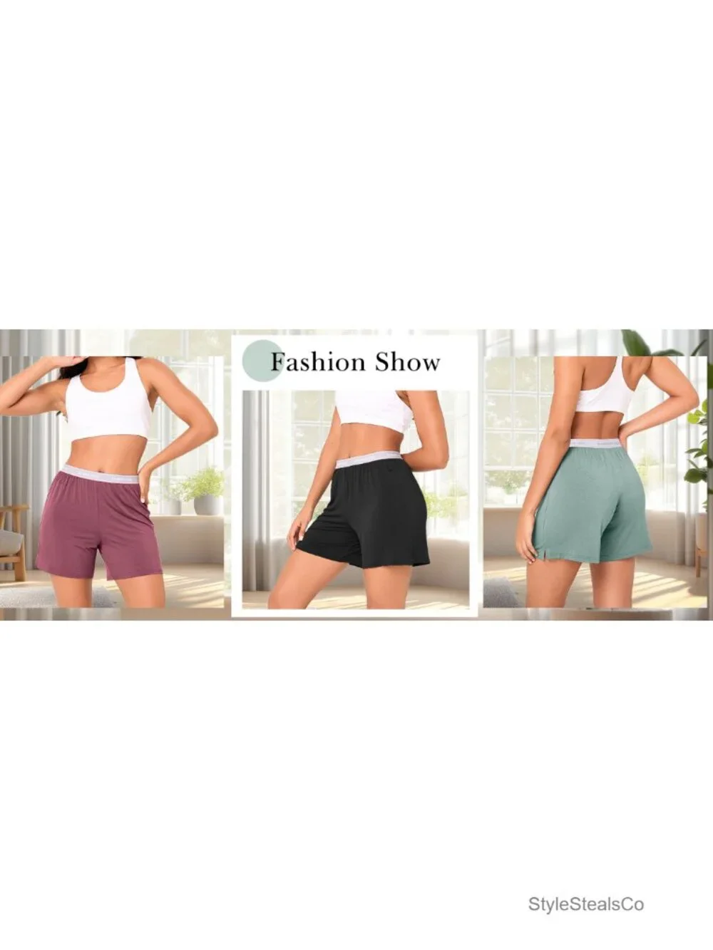 Bamboo Cool Pajama Shorts 2 Pack - Elastic Waistband Sleep Shorts